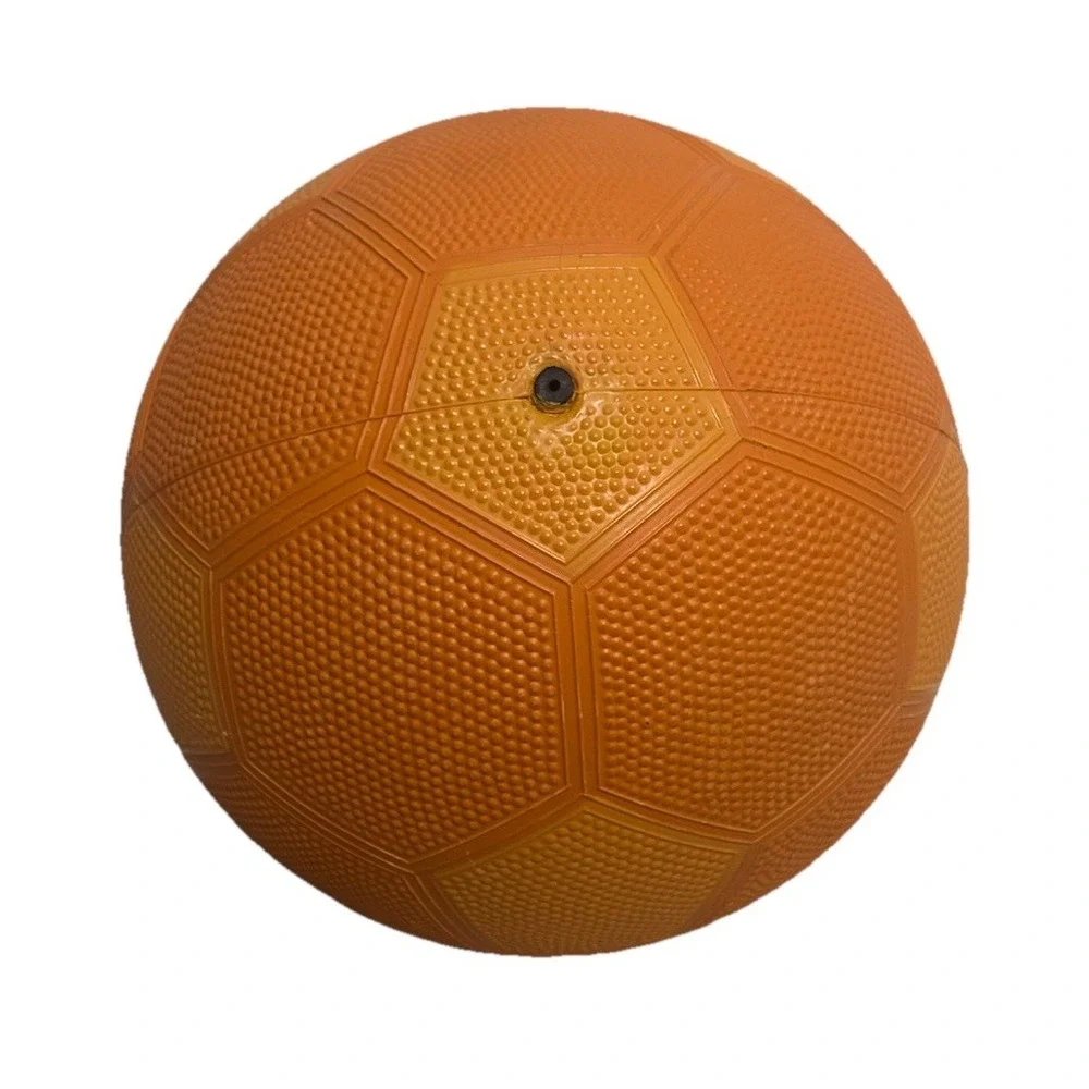 Leaps & Bounds Orange Soccer Ball Dog Toy with Handle, Medium